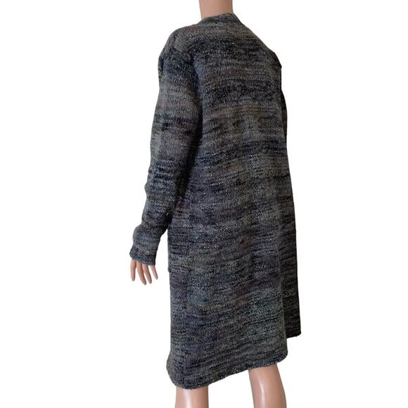 Prana Sabina Marled Yarn Duster Sweater Wool Blend Pockets Open Cardigan SZ M - Picture 5 of 12